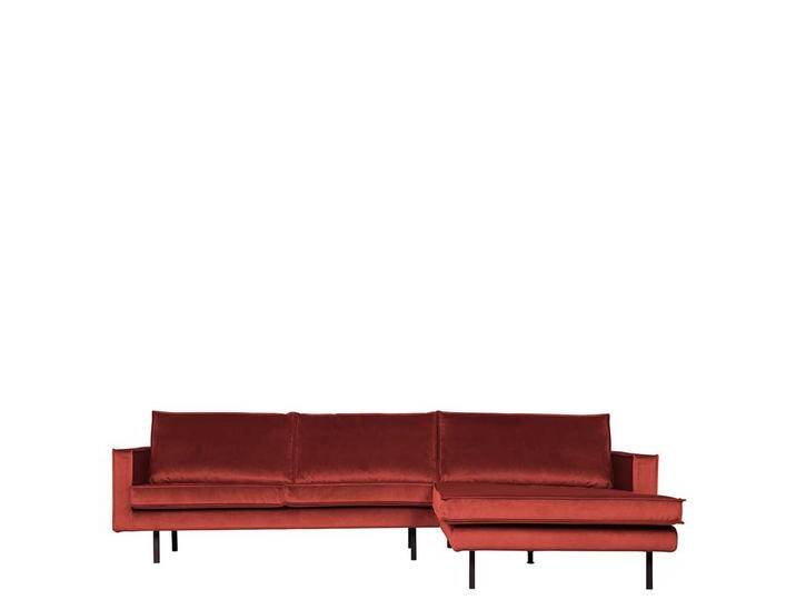 Couchecke in Kastanienbraun Samt Retro Design von Basilicana