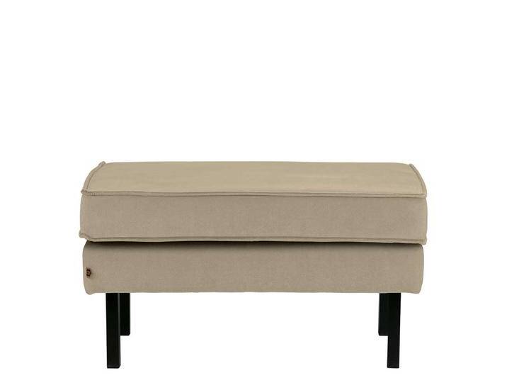 Couchhocker gepolstert in hellem Khaki Vierfußgestell aus Metall von Basilicana