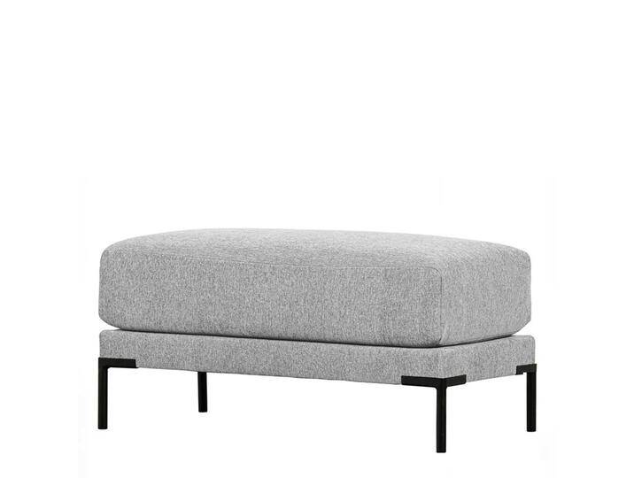 Couchhocker in Hellgrau aus Webstoff und Metall 44 cm Sitzhöhe von Basilicana