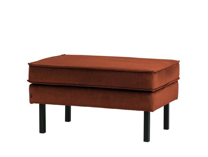 Couchhocker in Rostfarben Samt Retro Style von Basilicana