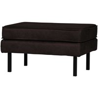 Couchhocker in Schwarz Recyclingleder Retro Look von Basilicana