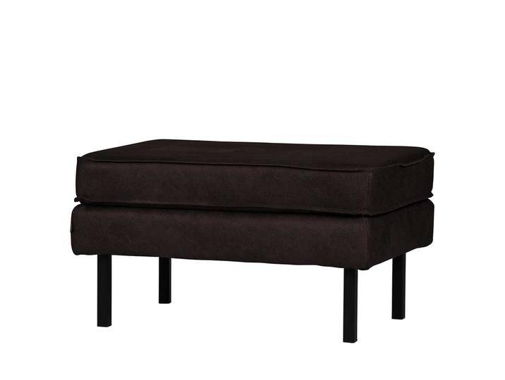 Couchhocker in Schwarz Recyclingleder Retro Look von Basilicana
