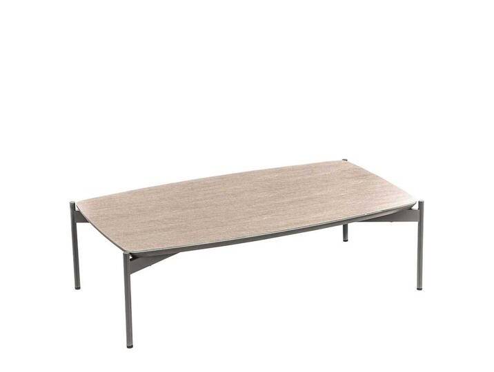 Couchtisch mit Glas beschichtet Dunkelgrau und Taupe von Basilicana