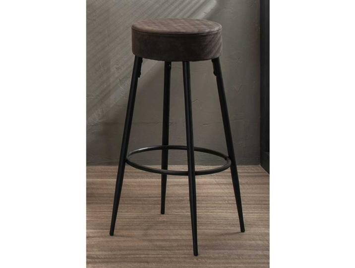 Design Barhocker in Dunkelgrau und Schwarz rund (2er Set) von Basilicana