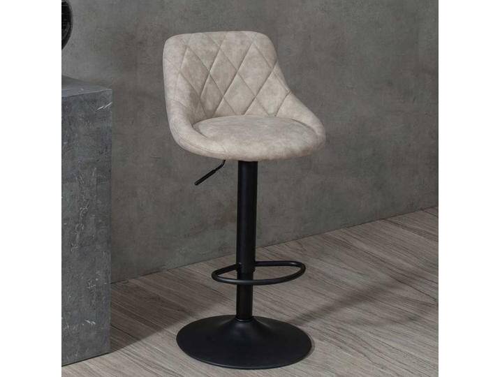 Design Barstühle in Beige und Schwarz gepolstert (2er Set) von Basilicana
