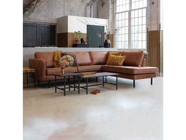 Design Eckcouch in Cognac Braun Recyclingleder von Basilicana