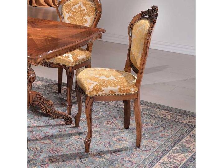 Design Esszimmerstuhl in Goldfarben gemustert Barock Look Design Esszimmerstuhl in Goldfarben gemustert Barock Look von Basilicana