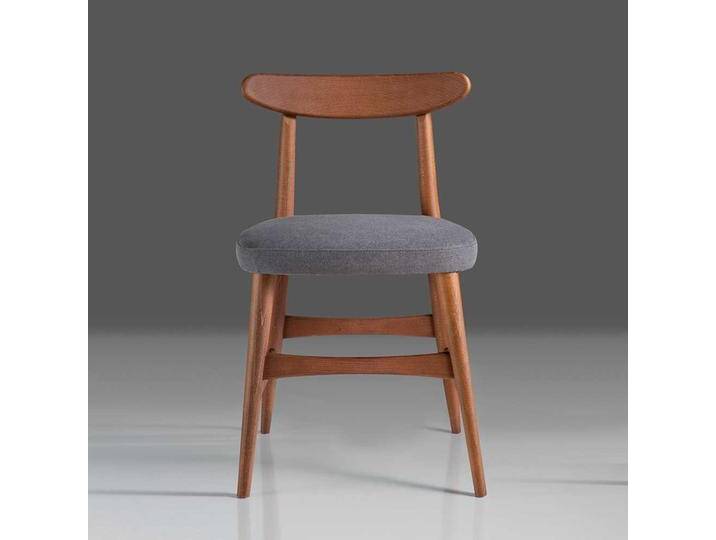 Design Küchenstuhl in Nussbaumfarben Grau Design Küchenstuhl in Nussbaumfarben Grau von Basilicana