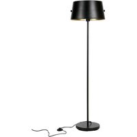 Design Stehlampe in Schwarz und Messingfarben Schirm von Basilicana