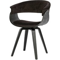 Design Stühle in Dunkelbraun Samt Armlehnen von Basilicana