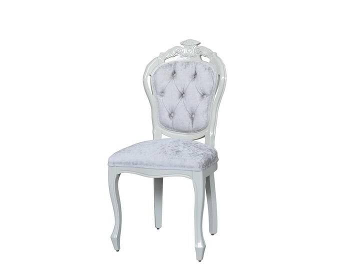 Design Stuhl in Weiß Samt Barockstil von Basilicana