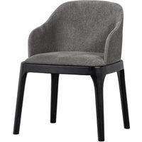 Design Stuhl mit Armlehnen Grau und Schwarz von Basilicana