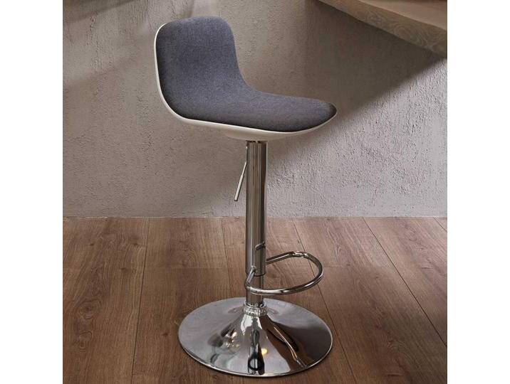 Designbarhocker in Dunkelgrau Webstoff Lehne (2er Set) von Basilicana