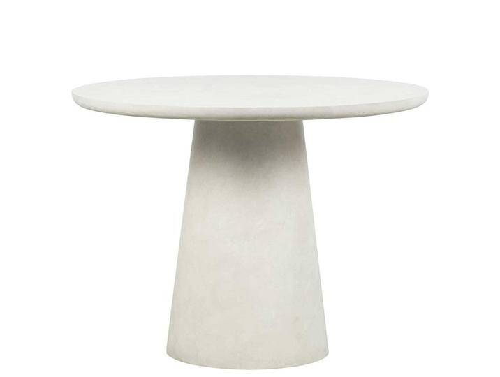 Designertisch rund in Weiß Tonfaser 100 cm Durchmesser von Basilicana