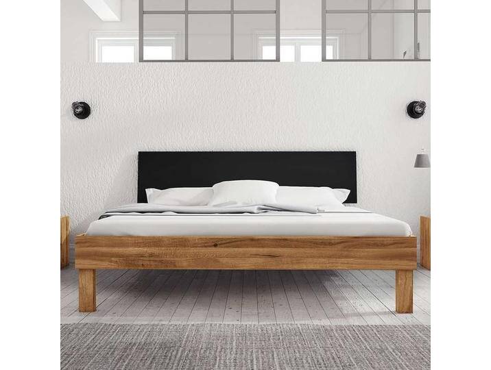 Doppelbett aus Wildeiche teilmassiv modern von Basilicana