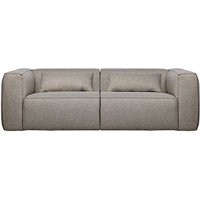 Dreier Sofa in Hellgrau Webstoff Armlehnen von Basilicana