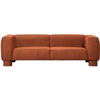 Dreier Sofa modern Apricot aus Samt 240 cm breit - 97 cm tief von Basilicana