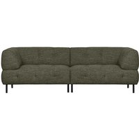 Dreier Sofa modern in Dunkelgrün meliert 245 cm breit - 90 cm tief von Basilicana