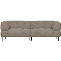 Dreisitzer Couch Strukturstoff in Hellbraun meliert 245 cm breit von Basilicana