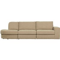 Dreisitzer Modulsofa Beige 298 cm breit Rücken echt bezogen von Basilicana