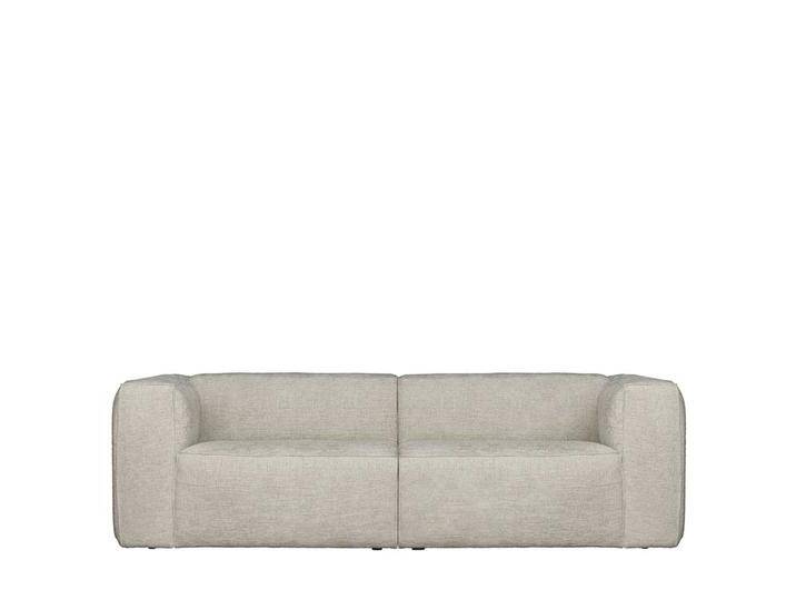 Dreisitzer Sofa in Beige meliert Strukturstoff Bezug von Basilicana