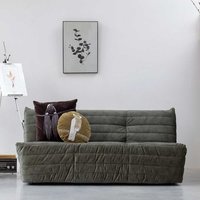 Dreisitzer Sofa in Dunkelgrün Samt 160 cm breit von Basilicana