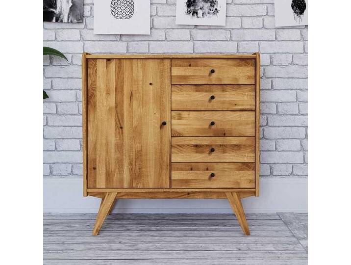 Echtholz Kommode aus Wildeiche Massivholz Retro Design Echtholz Kommode aus Wildeiche Massivholz Retro Design von Basilicana