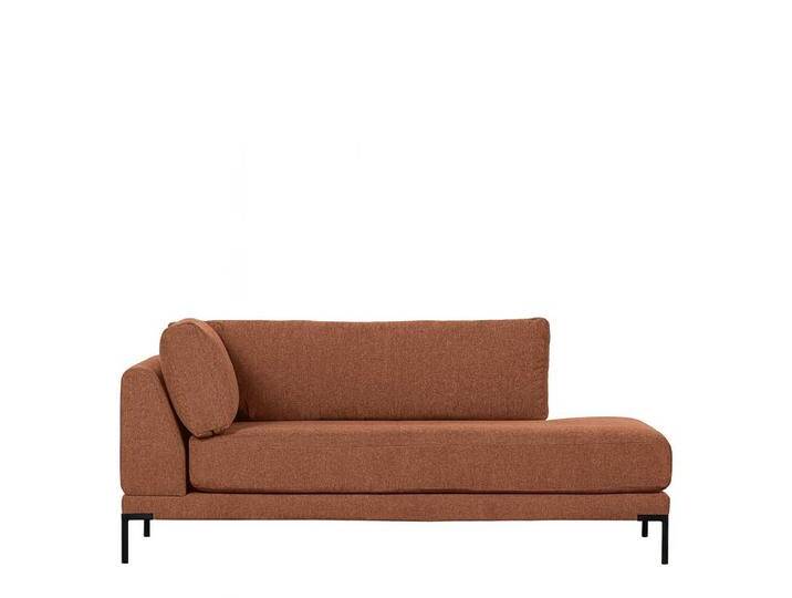 Ecksofa Modulsofa Recamiere in Rostfarben mit Fußgestell aus Metall von Basilicana