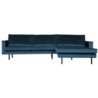 Ecksofa in Blau Samt 45 cm Sitzhöhe von Basilicana