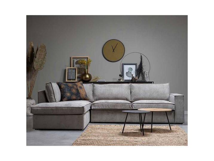 Ecksofa in Grau Grün Cord Webstoff modern von Basilicana