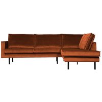 Ecksofa in Rostfarben Samt Retro Design von Basilicana