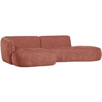 Ecksofa modern Rosa aus Webstoff 258 cm breit - 150 cm tief von Basilicana