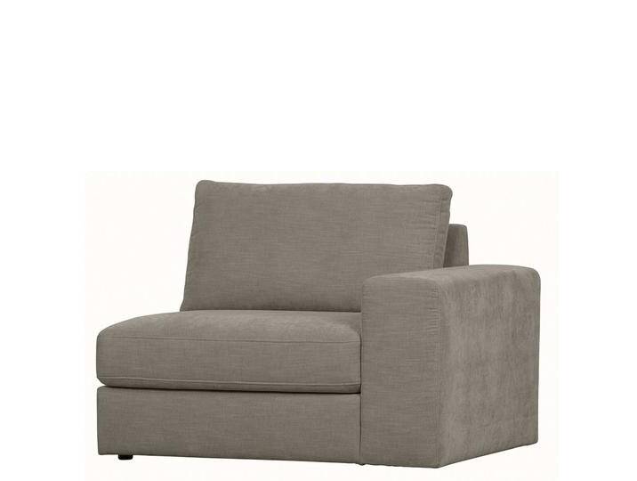 Einsitzer Couch Armlehne rechts in Grau Rücken echt bezogen von Basilicana