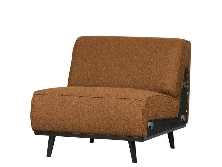 Einsitzer Modulcouch Boucle in Cognac Braun Federkern Polsterung von Basilicana