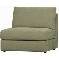 Einsitzer Sofa Element Graugrün aus Webstoff Rücken echt bezogen von Basilicana