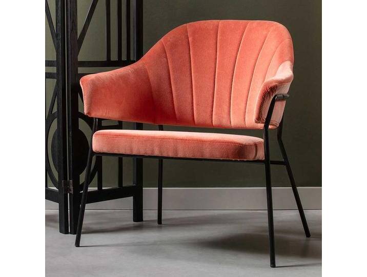 Einzelsessel in Apricot Samt Retro Design von Basilicana