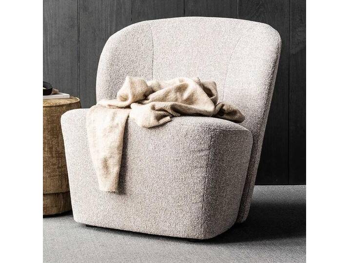 Einzelsessel in Beigegrau Webstoff Retro Design Einzelsessel in Beigegrau Webstoff Retro Design von Basilicana