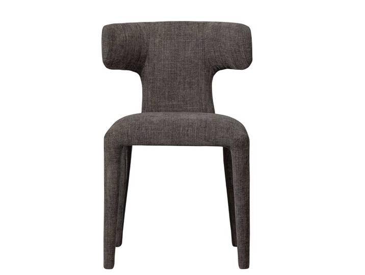 Essstuhl Stuhl Küche in Dunkelbraun aus Webstoff (2er Set) von Basilicana