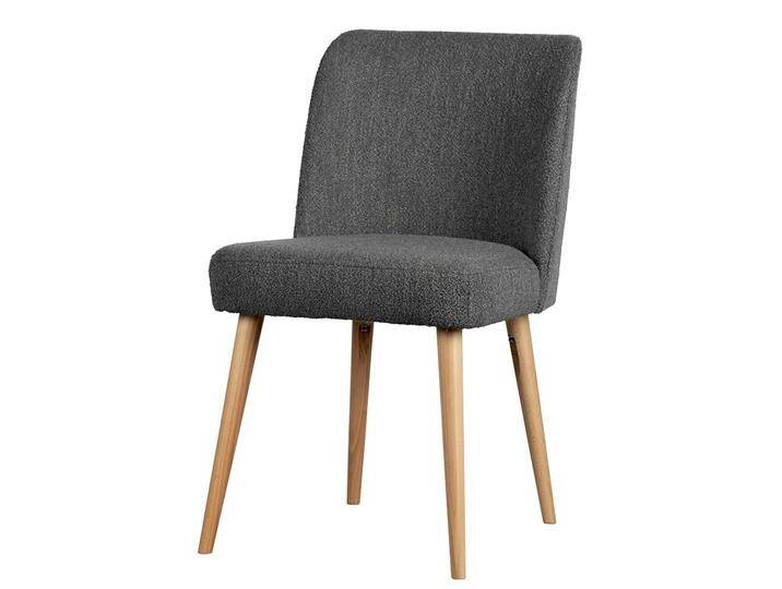 Esstisch Stühle dunkelgrauer Stoffbezug Gestell aus Holz (2er Set) von Basilicana