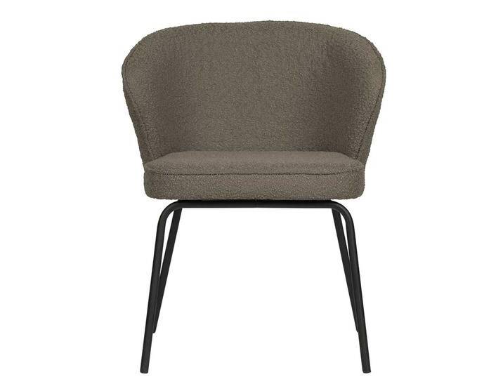 Esstisch Stühle in Hellbraun Boucle Stoff modern (2er Set) von Basilicana