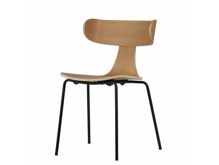 Esstischstuhl aus Esche Schichtholz Metall (2er Set) von Basilicana