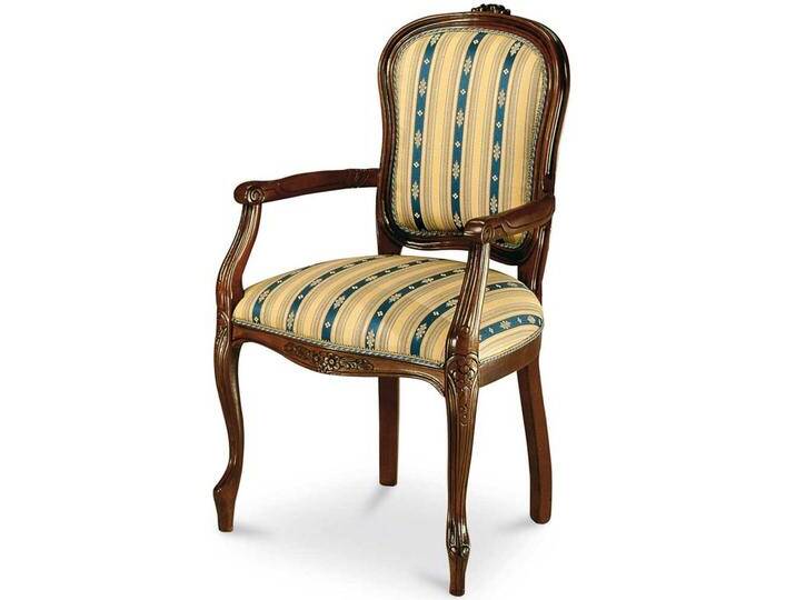 Esstischstuhl im Barock Design Gelb Blau gestreift Esstischstuhl im Barock Design Gelb Blau gestreift von Basilicana