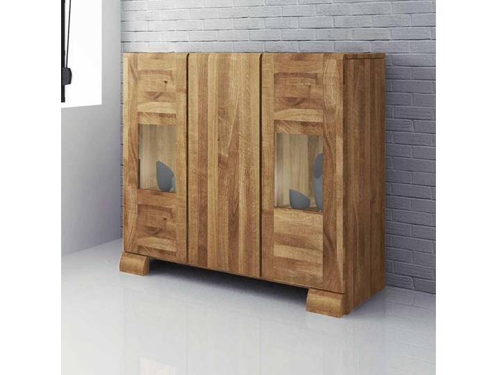 Esszimmer Anrichte aus Wildeiche Massivholz Glas von Basilicana