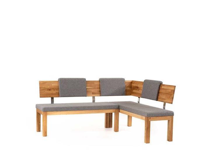 Esszimmereckbank aus Eiche Massivholz gepolsterte Rückenlehne von Basilicana