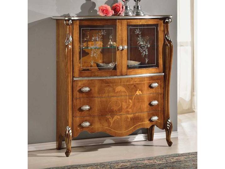 Esszimmerschrank in Nussbaumfarben italienischen Stil von Basilicana