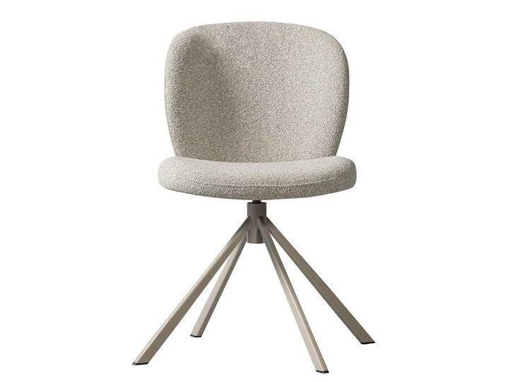 Esszimmerstuhl Stuhl Esszimmer aus Metall und Boucle Stoff (2er Set) von Basilicana