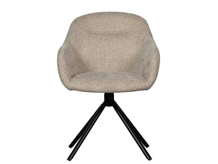 Esszimmerstuhl Stuhl Esszimmer in Beige mit Armlehnen (2er Set) von Basilicana