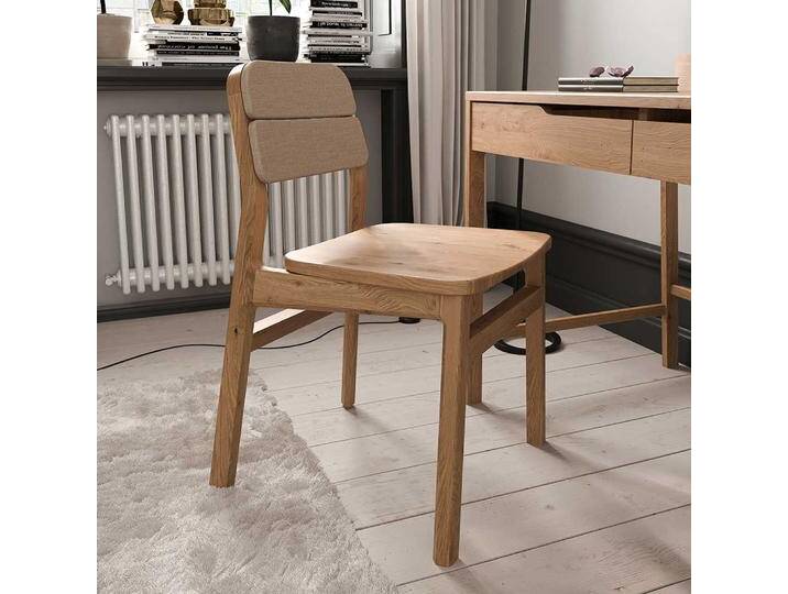 Esszimmerstuhl Stuhl mit gepolsterter Rückenlehne - Gestell aus Massivholz (2er Set) von Basilicana
