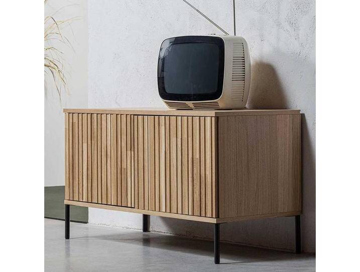 Fernseh Unterschrank 100 cm in Eichefarben Skandi Design von Basilicana