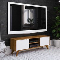 Fernsehboard in Weiß und Wildeiche Türen von Basilicana